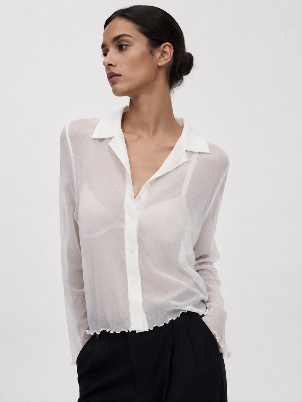 Vintage 90s Sheer Long Sleeve Top